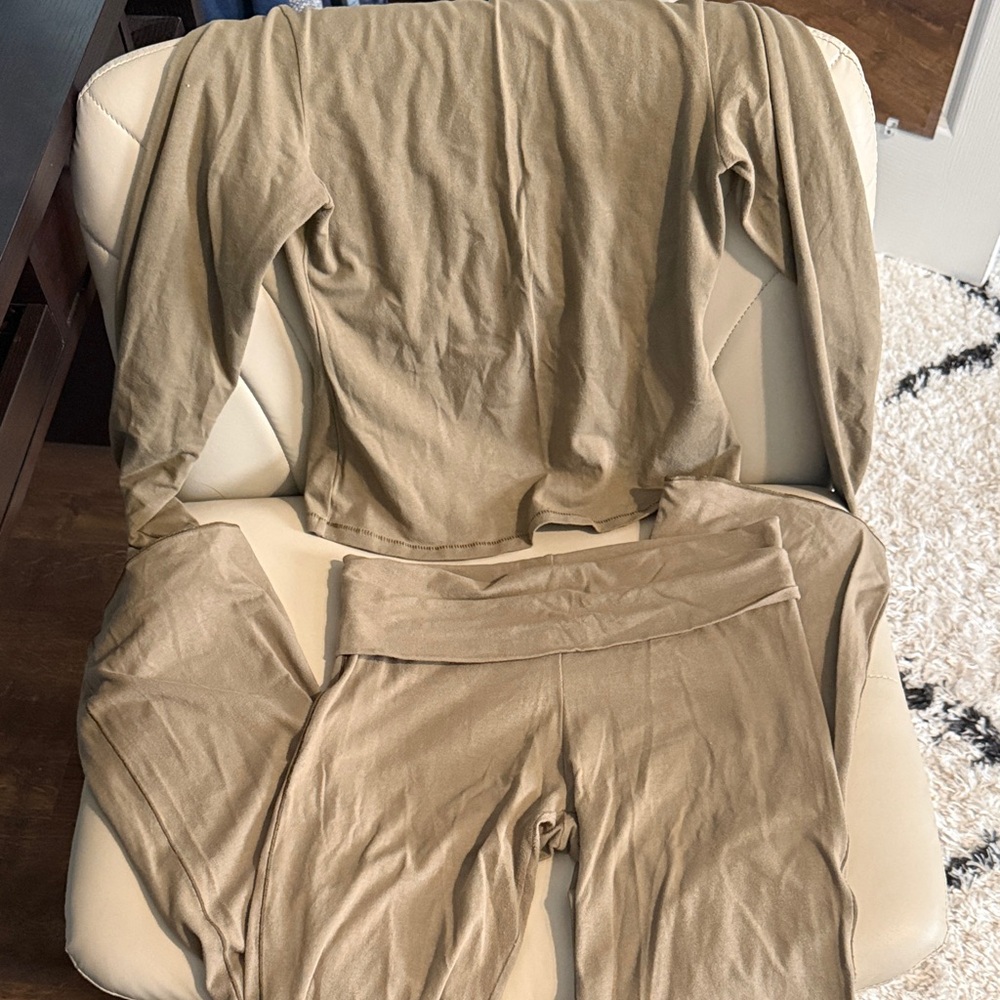 Skims Army Green Loungewear Set